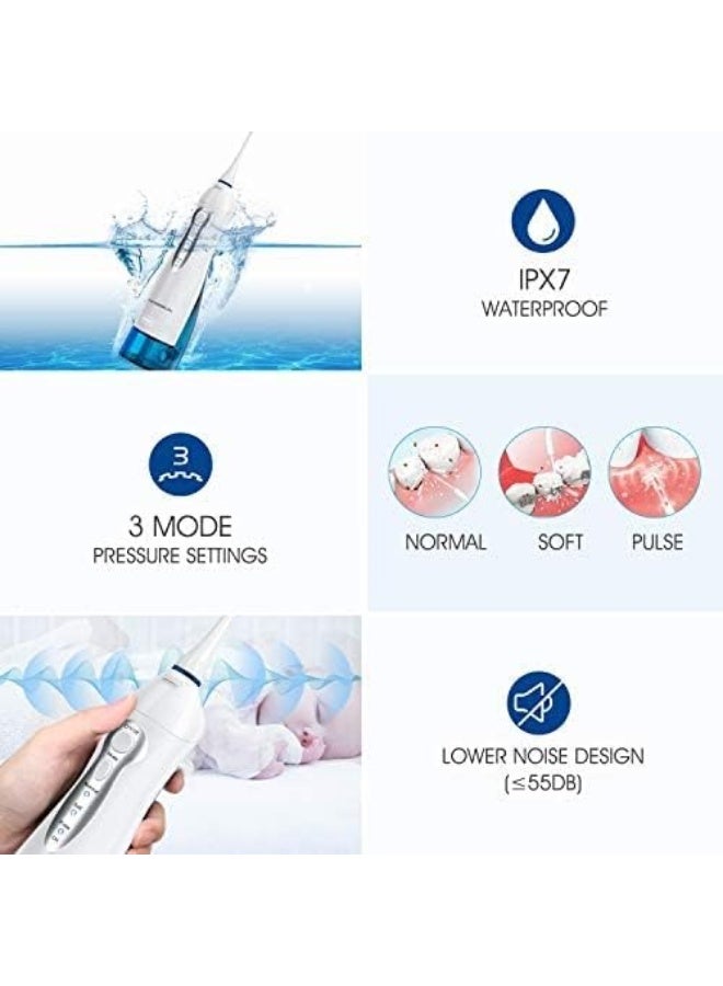 Hangsun Water Flosser Cordless Oral Irrigator Rechargeable Dental Water Jet HOC700 for Teeth Braces with 300ML Water Tank and 8 Jet Tips for Travel & Home Use - Image 4